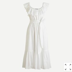 J. Crew - White Midi Dress in Shadow Stripe - 4